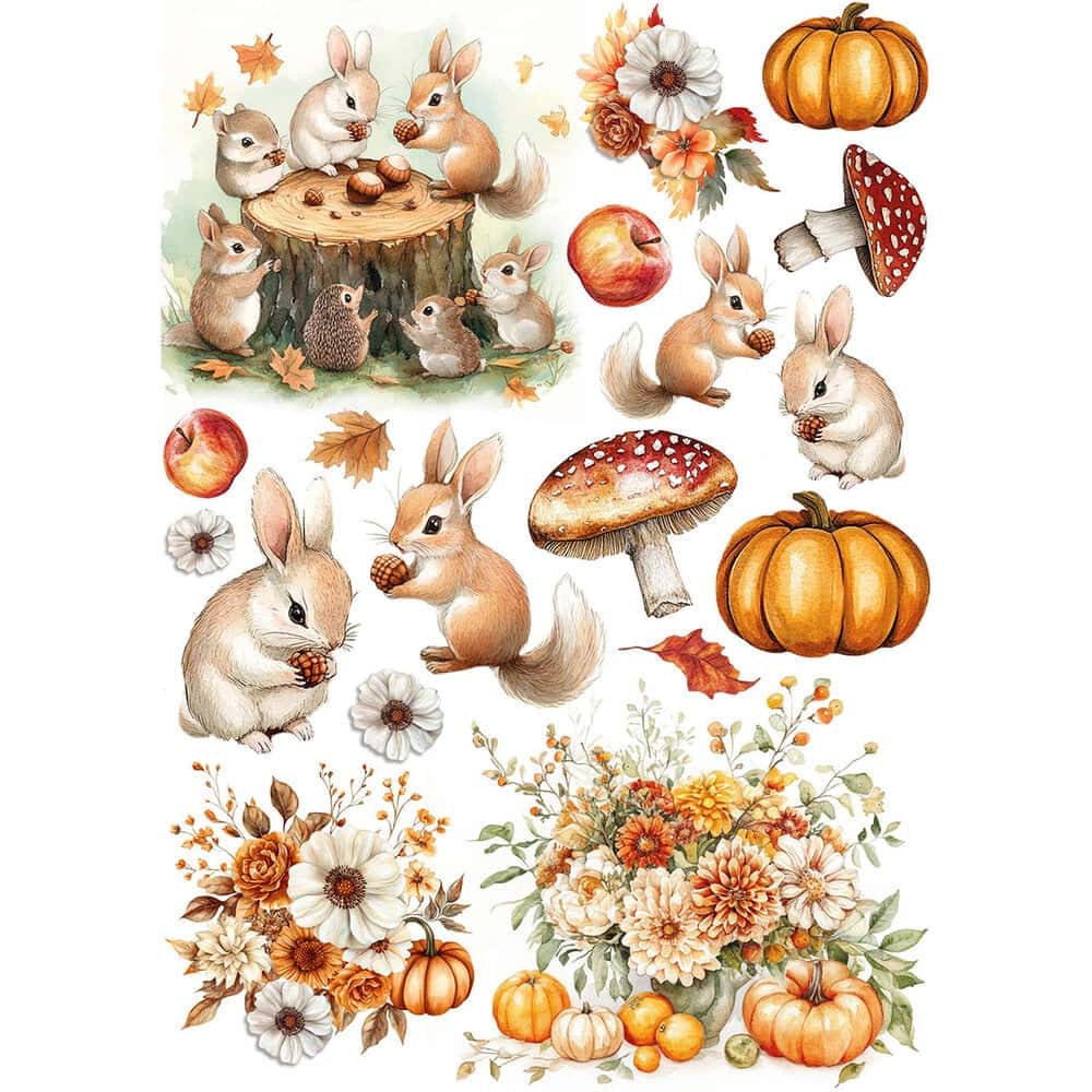 Rice Paper Art set - A5 - 8 - pack - Hello fall - 4 - Ciao Bella - Tidformera