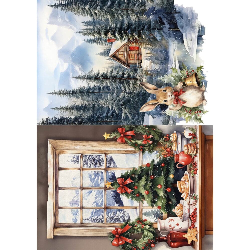 Rice Paper Art set - A5 - 8 - pack - Hot Cocoa & Holly - 5 - Ciao Bella - Tidformera