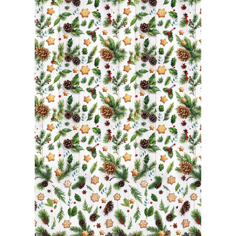 Rice Paper Art set - A5 - 8 - pack - Hot Cocoa & Holly - 8 - Ciao Bella - Tidformera
