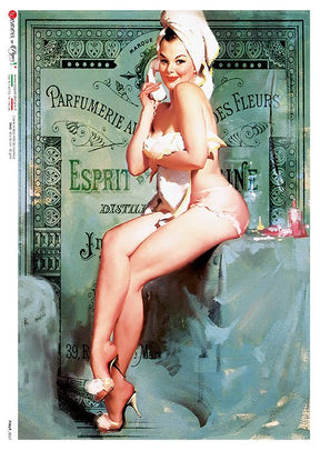 Rice Paper Decoupage - A5 - Pinup 0027 - 1 - Paper Designs - Tidformera
