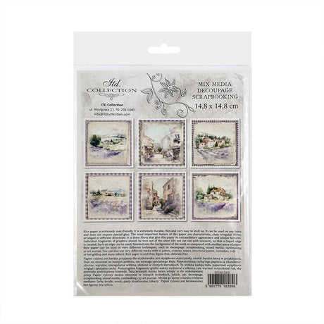 Rice paper Set - 15 x 15 - Lavender fields - 8 - ITD Collection - Tidformera