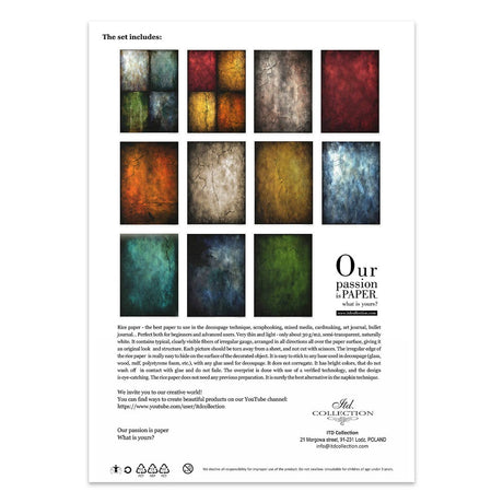 Rice paper set - A4 - Black & color - 2 - ITD Collection - Tidformera
