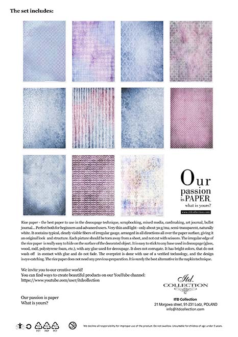 Rice paper set - A4 - Four elements - Air - 14 - ITD Collection - Tidformera