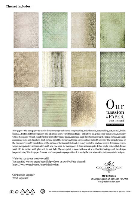 Rice paper set - A4 - Four elements - Earth - 14 - ITD Collection - Tidformera