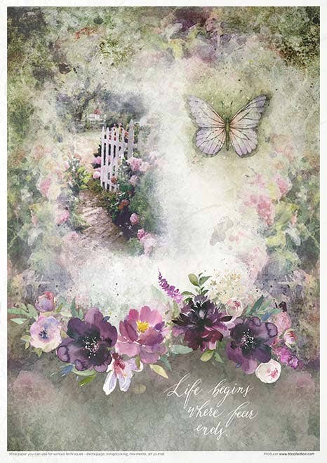 Rice paper set - A4 - Garden of Dreams - 5 - ITD Collection - Tidformera