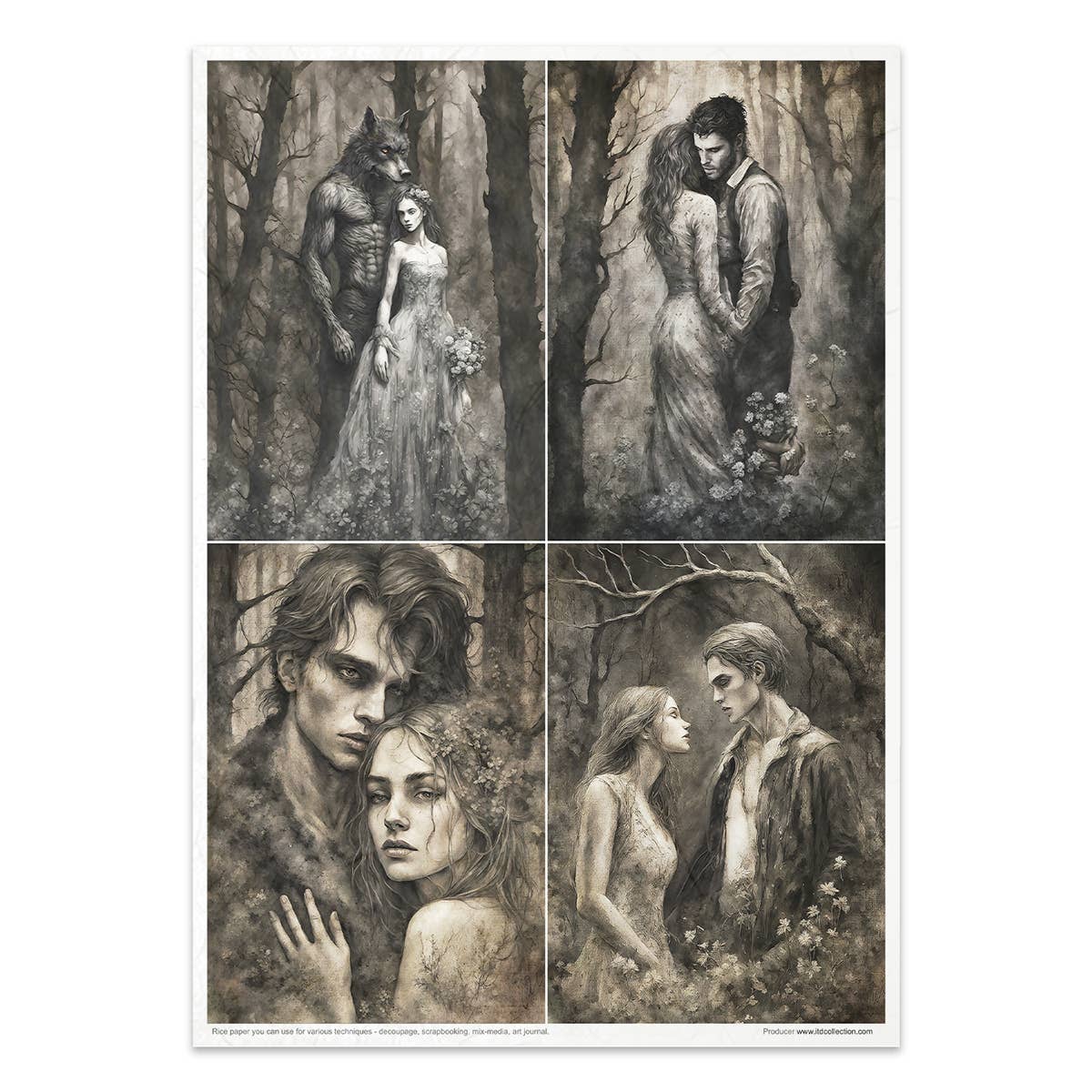 Rice paper set - A4 - Lost in a fairy tale - 4 - ITD Collection - Tidformera