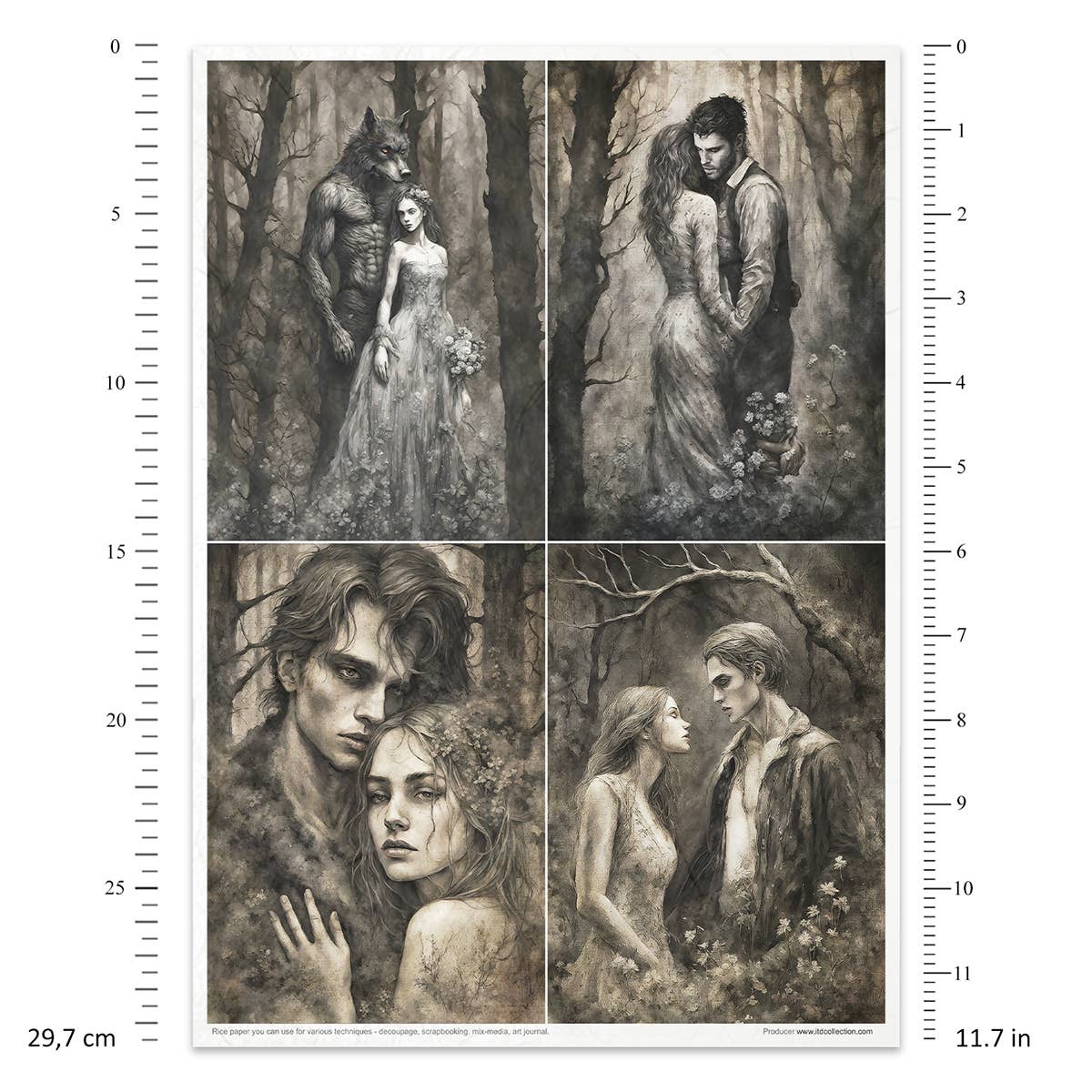 Rice paper set - A4 - Lost in a fairy tale - 3 - ITD Collection - Tidformera