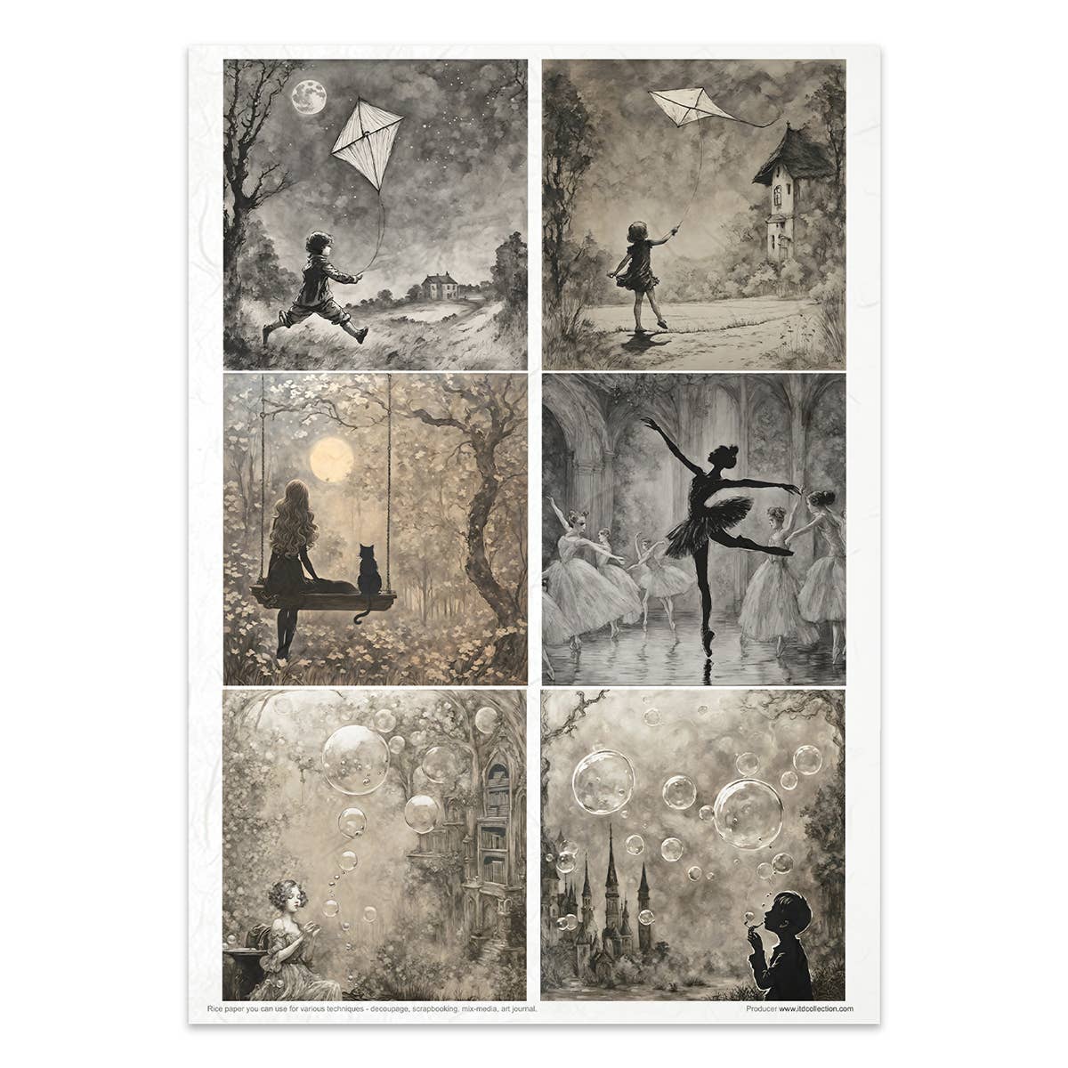 Rice paper set - A4 - Lost in a fairy tale - 6 - ITD Collection - Tidformera