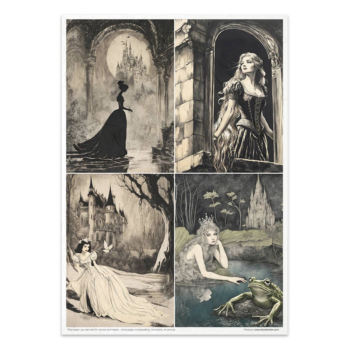 Rice paper set - A4 - Lost in a fairy tale - 8 - ITD Collection - Tidformera