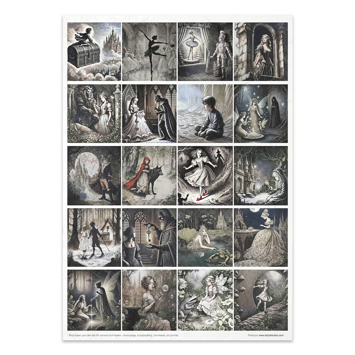 Rice paper set - A4 - Lost in a fairy tale - 14 - ITD Collection - Tidformera