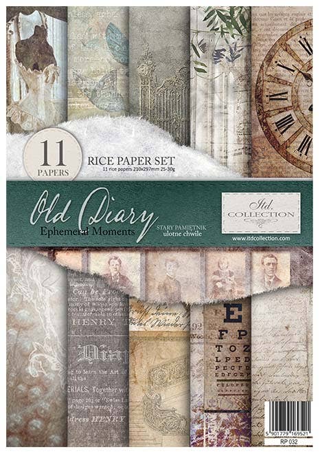 Rice paper set - A4 - Old Diary - 1 - ITD Collection - Tidformera