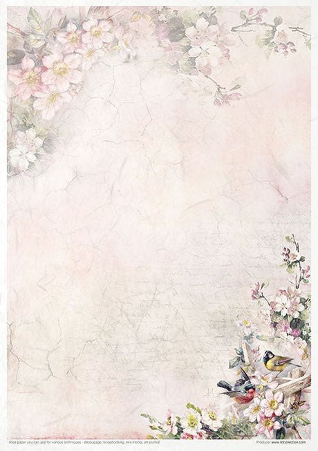 Rice paper set - A4 - Rosy Summertime - 5 - ITD Collection - Tidformera
