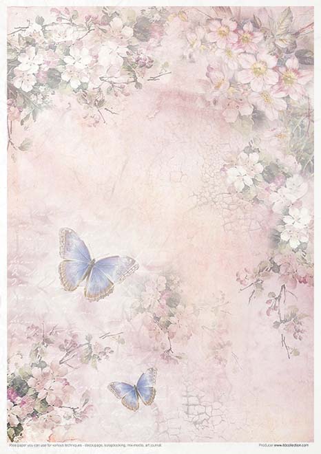 Rice paper set - A4 - Rosy Summertime - 12 - ITD Collection - Tidformera