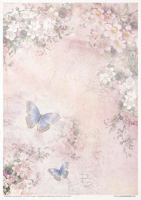 Rice paper set - A4 - Rosy Summertime - 12 - ITD Collection - Tidformera