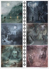 Rice paper set - A4 - Secrets - Gothic Stories - 9 - ITD Collection - Tidformera