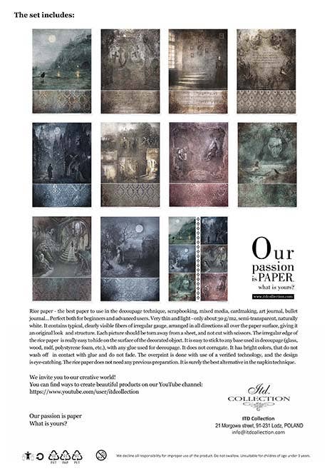 Rice paper set - A4 - Secrets - Gothic Stories - 2 - ITD Collection - Tidformera