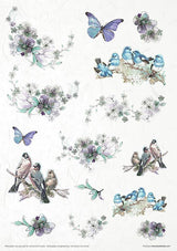 Rice paper set - A4 - Summertime in blue - 11 - ITD Collection - Tidformera