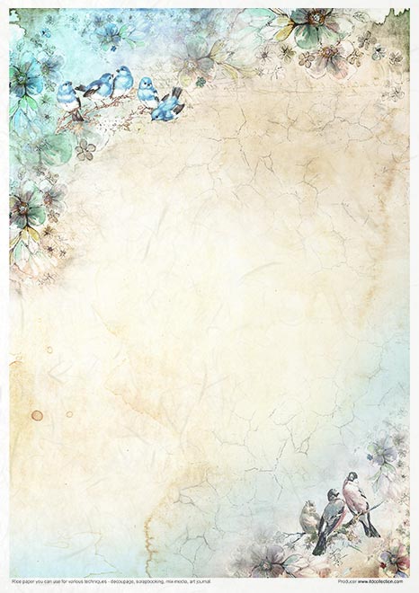 Rice paper set - A4 - Summertime in blue - 6 - ITD Collection - Tidformera