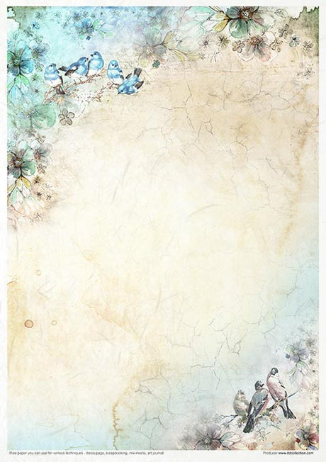 Rice paper set - A4 - Summertime in blue - 6 - ITD Collection - Tidformera