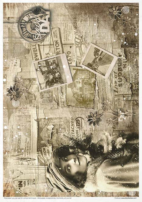 Rice paper set - A4 - Vintage Style - 11 - ITD Collection - Tidformera