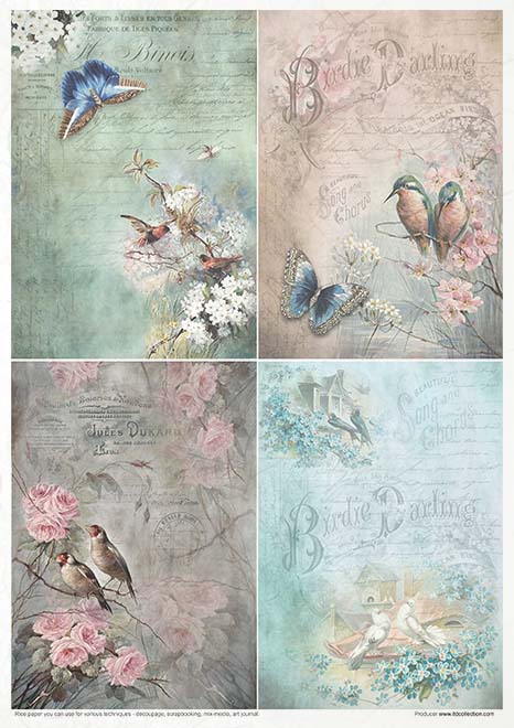 Rice paper set - A4 - Vintage Style - 7 - ITD Collection - Tidformera