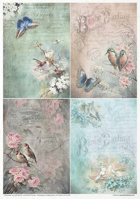 Rice paper set - A4 - Vintage Style - 7 - ITD Collection - Tidformera