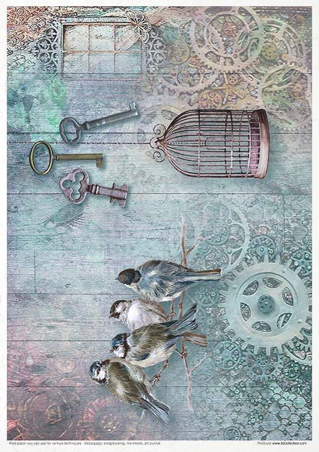 Rice paper set - A4 - Vintage Style - 10 - ITD Collection - Tidformera