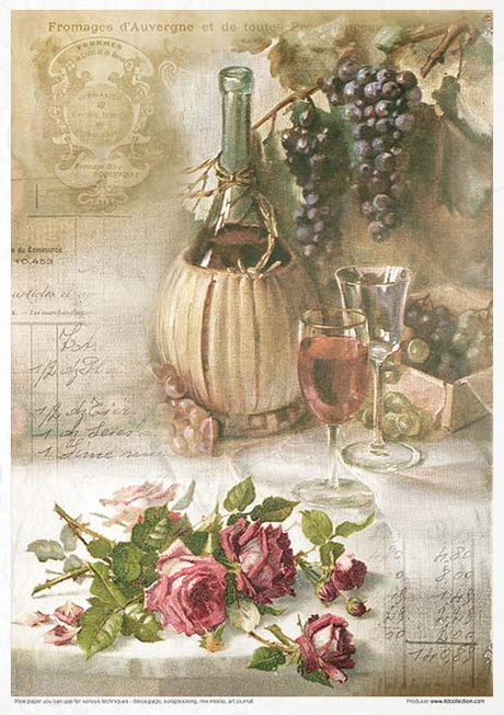 Rice paper set - A4 - Vintage Style - 8 - ITD Collection - Tidformera
