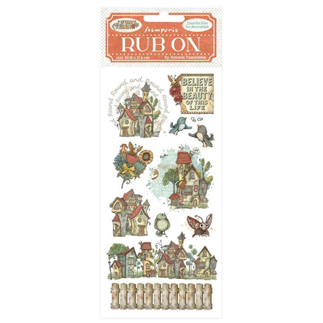 Rub - on - Furry Friends - Houses - 1 - Stamperia - Tidformera