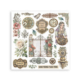 Rub - On Kit 15,5 x 15,5 cm - Gardens of Time - 2 - Stamperia - Tidformera