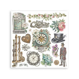 Rub - On Kit 15,5 x 15,5 cm - Gardens of Time - 3 - Stamperia - Tidformera