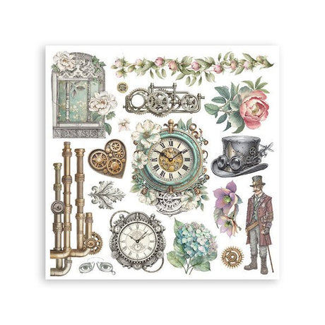 Rub - On Kit 15,5 x 15,5 cm - Gardens of Time - 3 - Stamperia - Tidformera