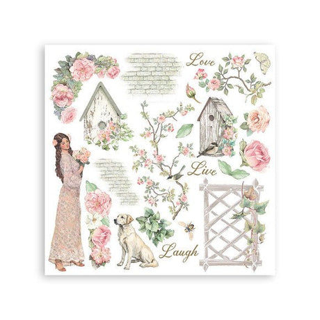 Rub - On Kit 15,5 x 15,5 cm - House of Roses - 4 - Stamperia - Tidformera