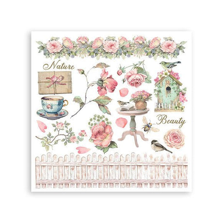 Rub - On Kit 15,5 x 15,5 cm - House of Roses - 7 - Stamperia - Tidformera