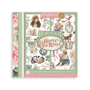 Rub - On Kit 15,5 x 15,5 cm - House of Roses - 1 - Stamperia - Tidformera