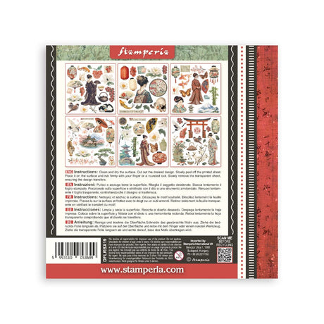 Rub-On Kit 15,5 x 15,5 cm - Oriental garden - 8 - Stamperia - Tidformera