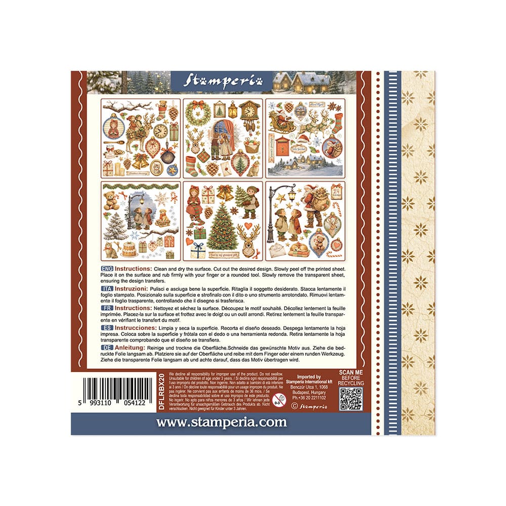 Rub-On Kit 15,5 x 15,5 cm - Silent Night - 8 - Stamperia - Tidformera