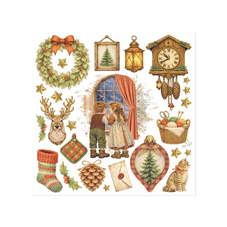 Rub-On Kit 15,5 x 15,5 cm - Silent Night - 3 - Stamperia - Tidformera