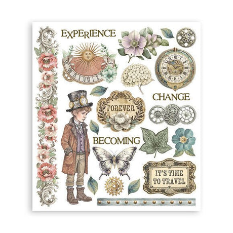 Rub - On Selection 20,5 x 23 cm - Gardens of Time - 5 - Stamperia - Tidformera