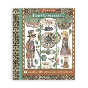 Rub - On Selection 20,5 x 23 cm - Gardens of Time - 1 - Stamperia - Tidformera