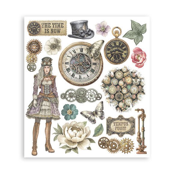 Rub - On Selection 20,5 x 23 cm - Gardens of Time - 2 - Stamperia - Tidformera
