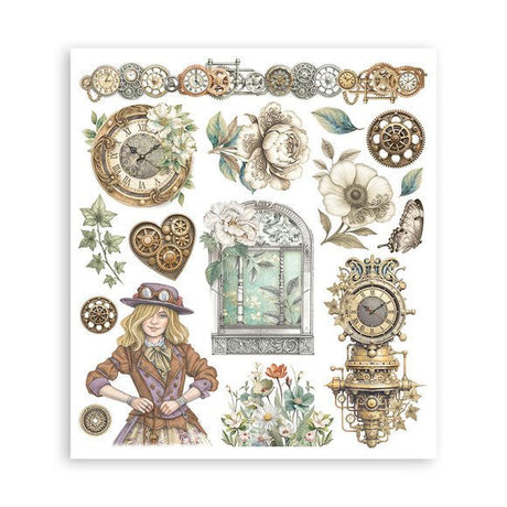 Rub - On Selection 20,5 x 23 cm - Gardens of Time - 3 - Stamperia - Tidformera