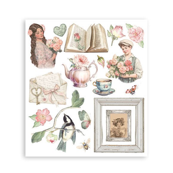 Rub - On Selection 20,5 x 23 cm - House of Roses - 7 - Stamperia - Tidformera