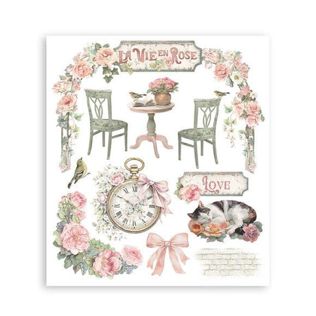 Rub - On Selection 20,5 x 23 cm - House of Roses - 5 - Stamperia - Tidformera