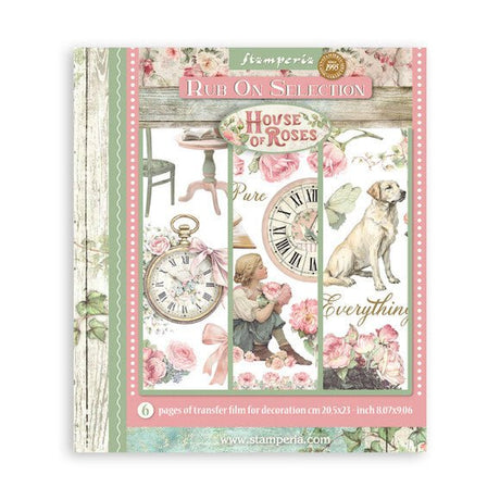 Rub - On Selection 20,5 x 23 cm - House of Roses - 1 - Stamperia - Tidformera