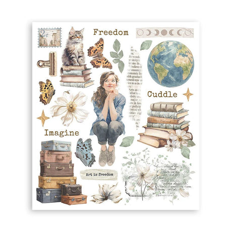 Rub - On Selection 20,5 x 23 cm - Secret Diary - 5 - Stamperia - Tidformera