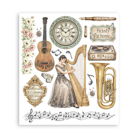 Rub-On Selection 20,5 x 23 cm - Symphony - 4 - Stamperia - Tidformera