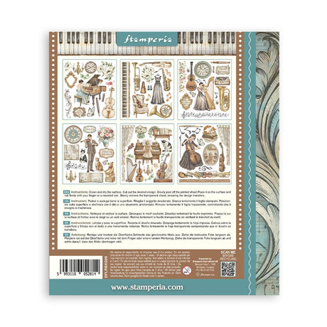 Rub-On Selection 20,5 x 23 cm - Symphony - 8 - Stamperia - Tidformera