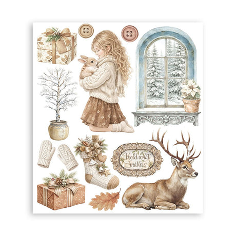 Rub-On Selection 20,5 x 23 cm - White Christmas - 6 - Stamperia - Tidformera