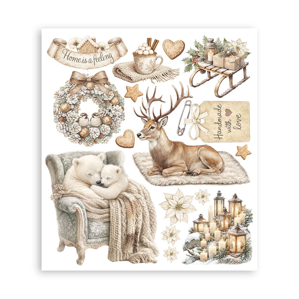 Rub-On Selection 20,5 x 23 cm - White Christmas - 5 - Stamperia - Tidformera
